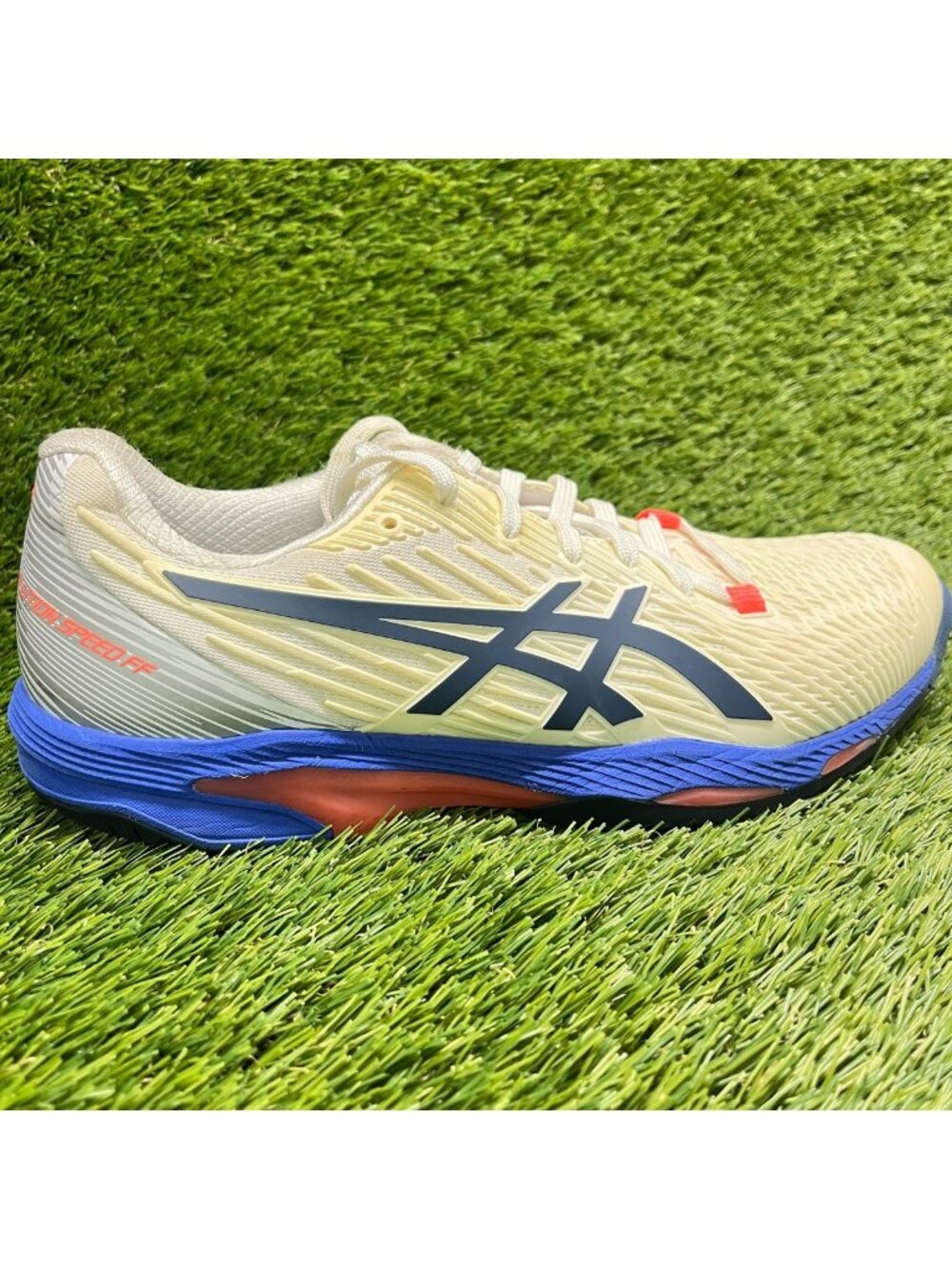 Asics Solution Speed FF 2 Womens Size 9 White Blue Running Tennis Shoes Sneakers